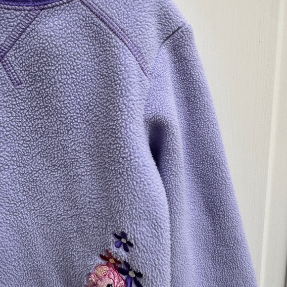 My Little Pony 3T Girls Purple Fleece Crewneck Sweatshirt with Unicorn & Flower - Picture 3 of 6